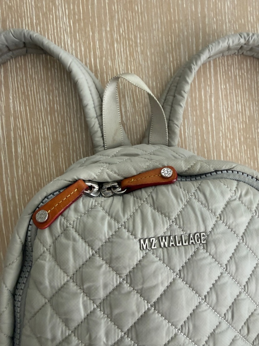 MZ WALLACE QUILTED Dove Grey Small Metro Backpack Silver Accents - Picture 5 of 16